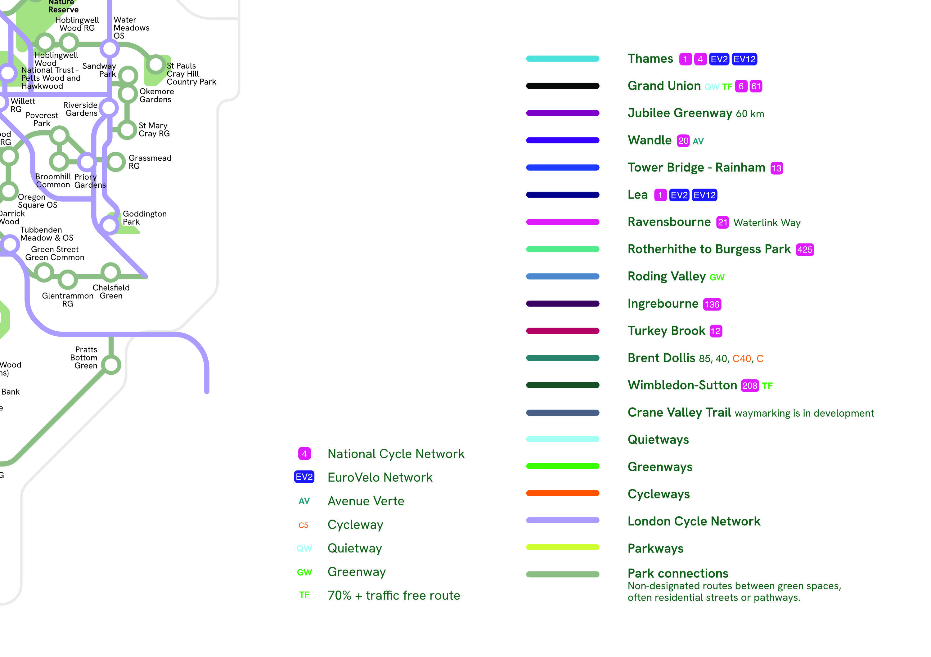 Close up of the greenground map