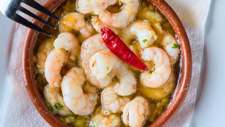 Gambas al ajillo en La Casa del Abuelo