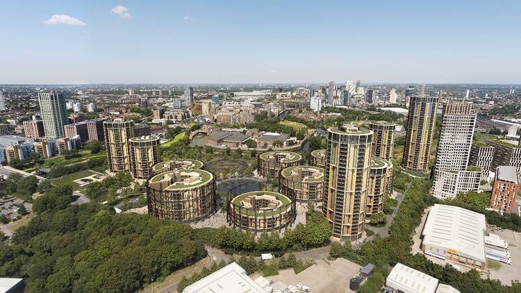 Plans to transform Bromley-by-Bow gasholders into residential buildings