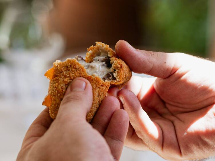 Smoked Mushroom Croquette with Sweet Chilli Sauce at Carmen