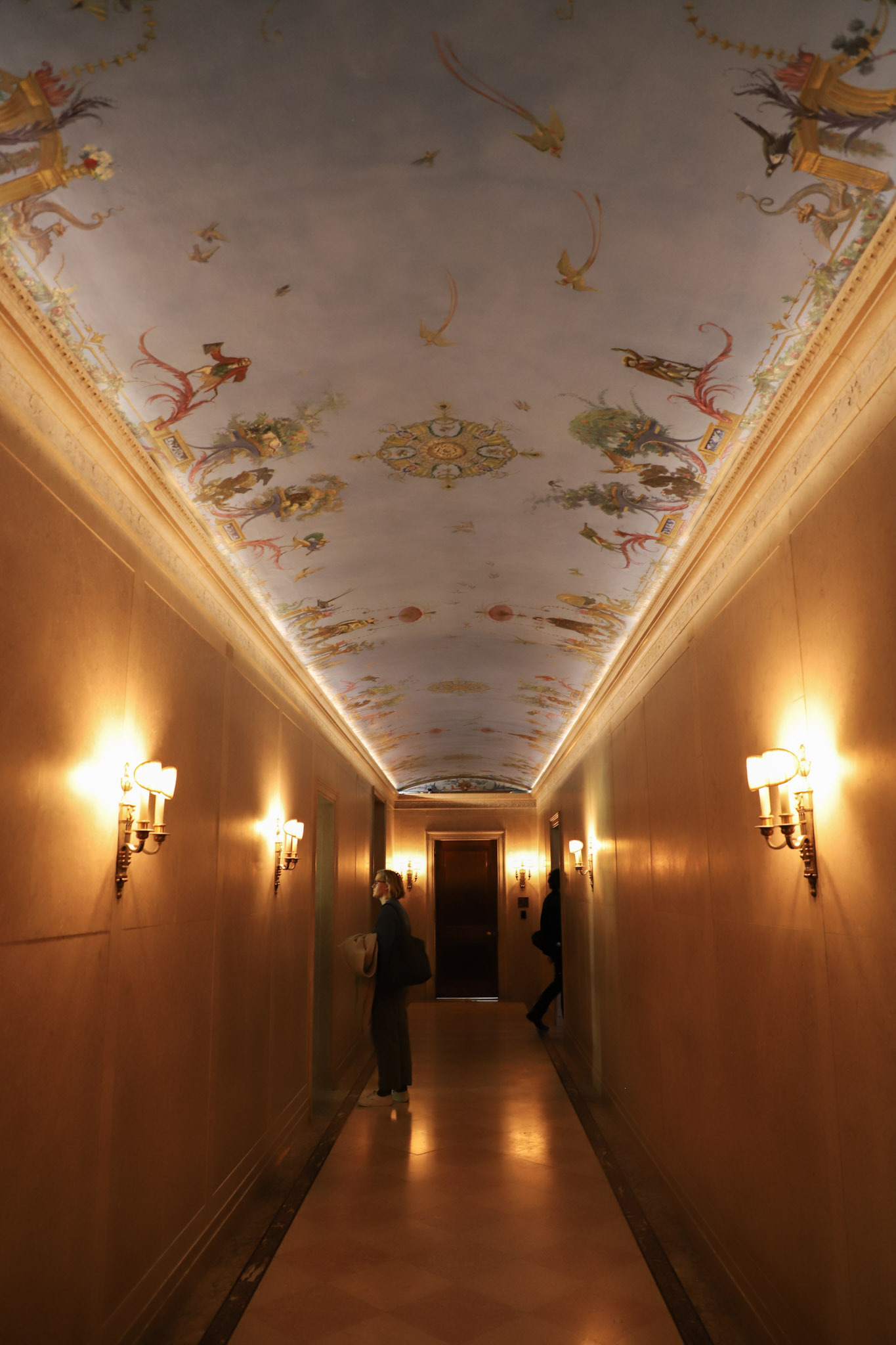 The Frick Collection hallway with painted ceiling