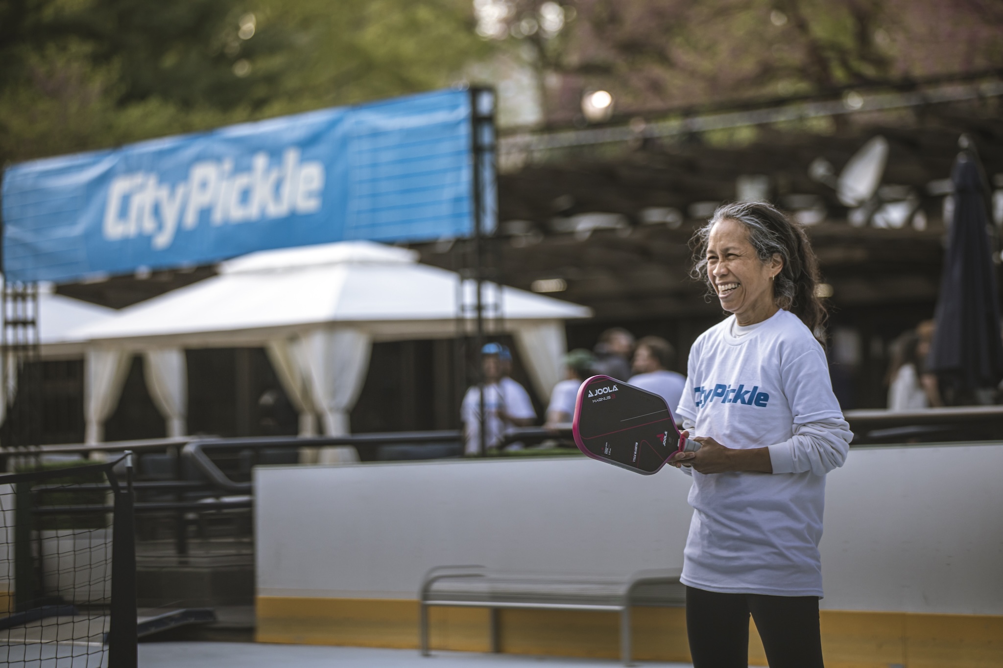 Coach Agnes Abude on the pickleball courts.