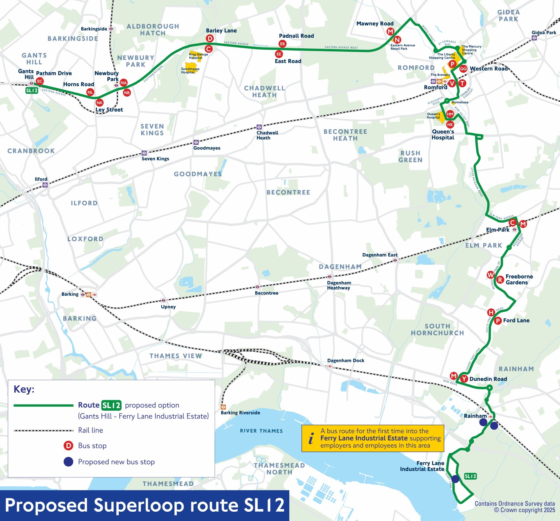 SL12 proposed bus route