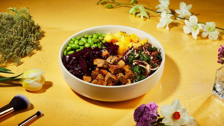 Plant-powered tofu bowl, SushiDog