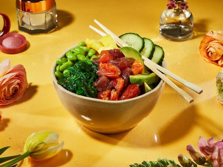 Salmon and Tuna Mix Poke, Gourmet Sushi