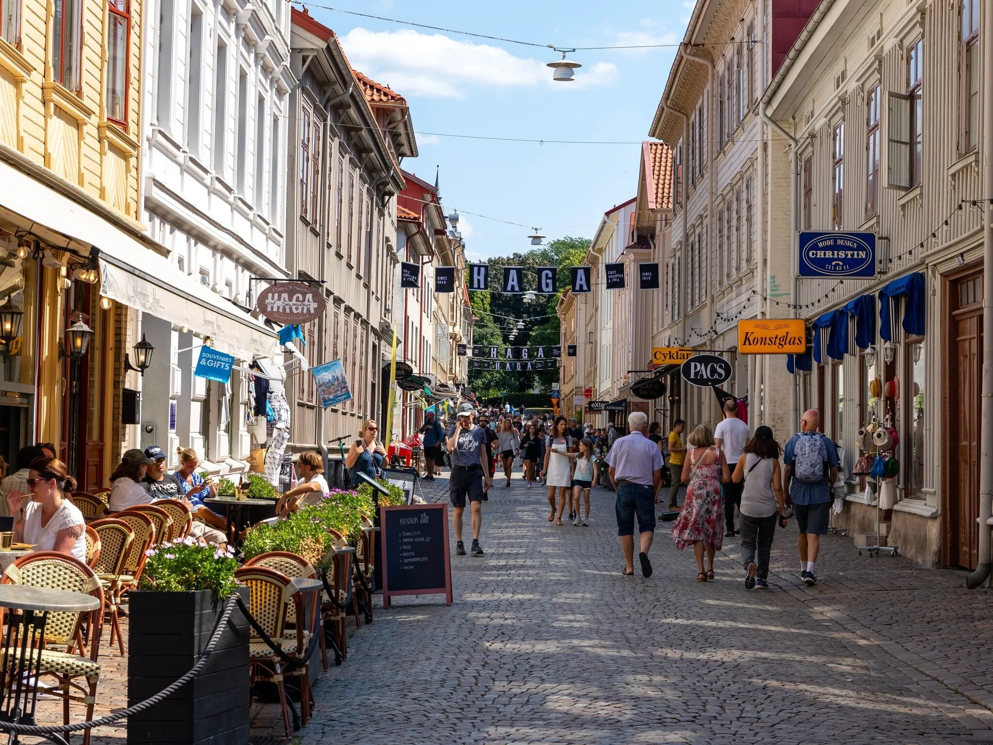 Haga district in a summer time, popular tourist destination in Gothenburg.