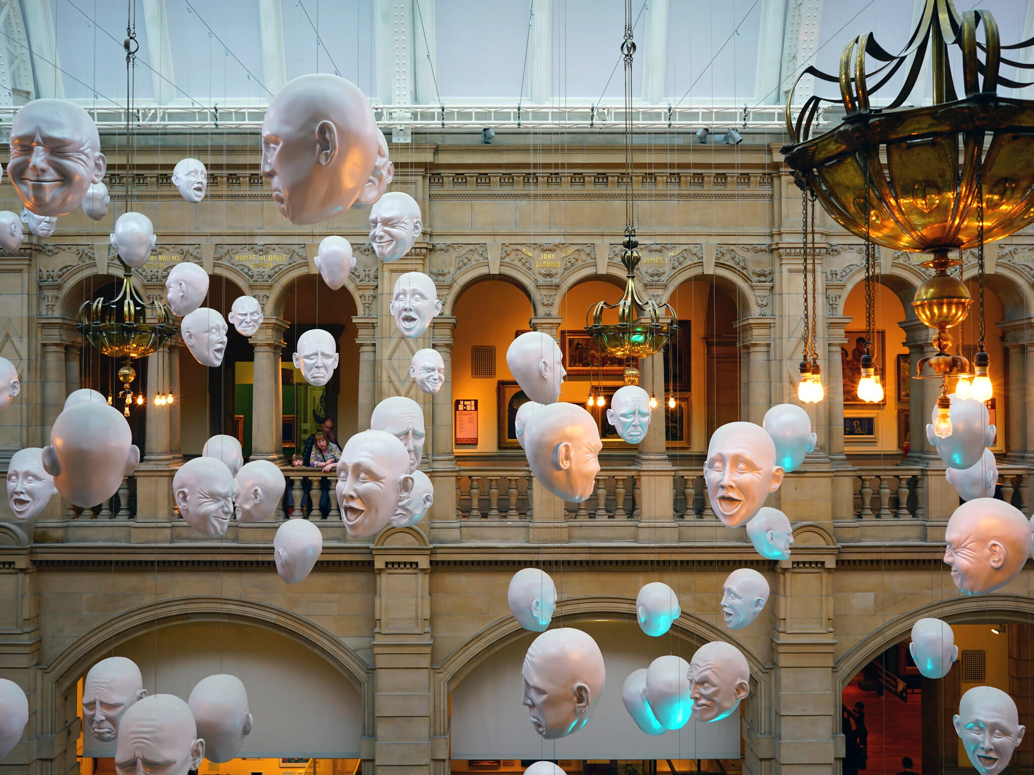 Interior view of the Kelvingrove Art Gallery and Museum, one of the most popular attractions in Glasgow, Scotland.