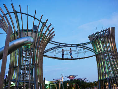 Gardens by the Bay has a new free-entry outdoor zone with light projections and bunny-themed play elements Gardens by the Bay has a new free-entry outdoor zone with light projections and bunny-themed play elements