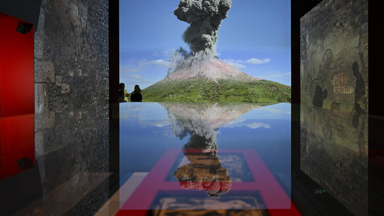 Mount Vesuvius erupting