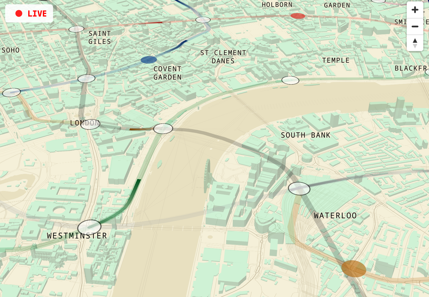 Live 3D map of London Underground