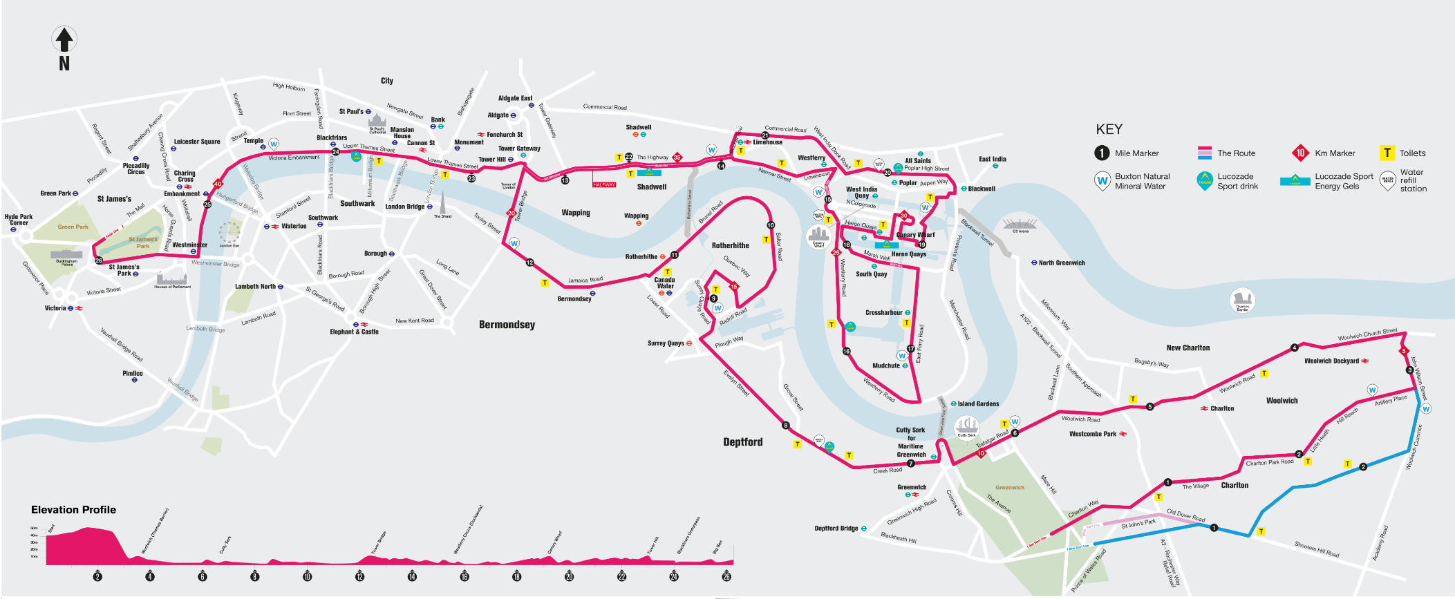Graphic of the London Marathon 2025 route 