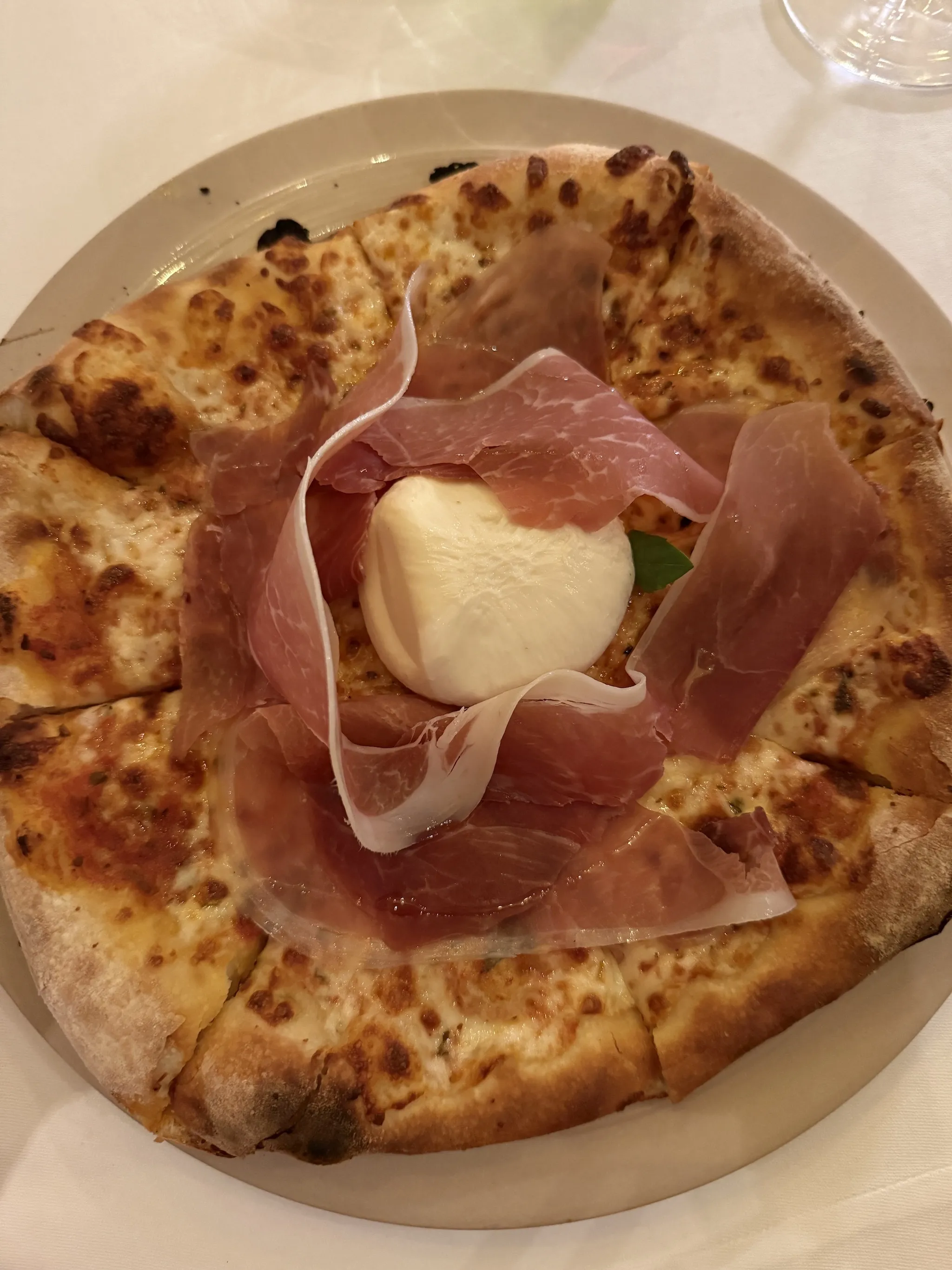 Pizza at Palo, the specialty Italian restaurant onboard Disney Cruise Line's Dream