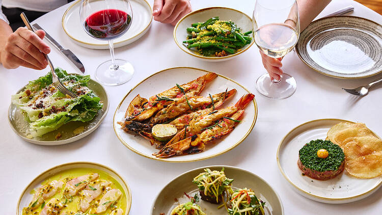 Flat lay of the Glass Brasserie Menu