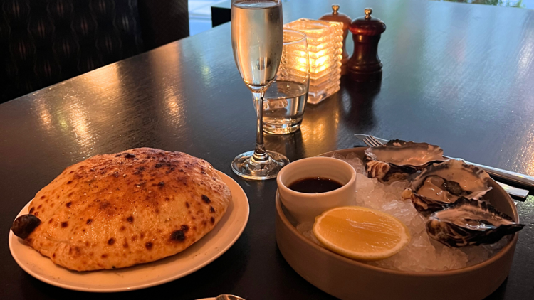 Oysters and bread at Collins Kitchen