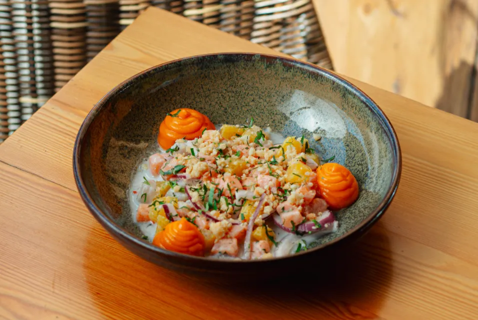 ceviche de salmão e pregado