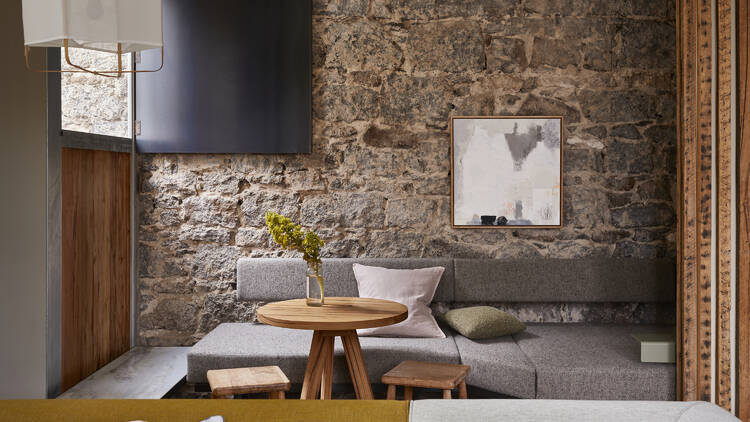 The reading nook in suite three of Drift House.