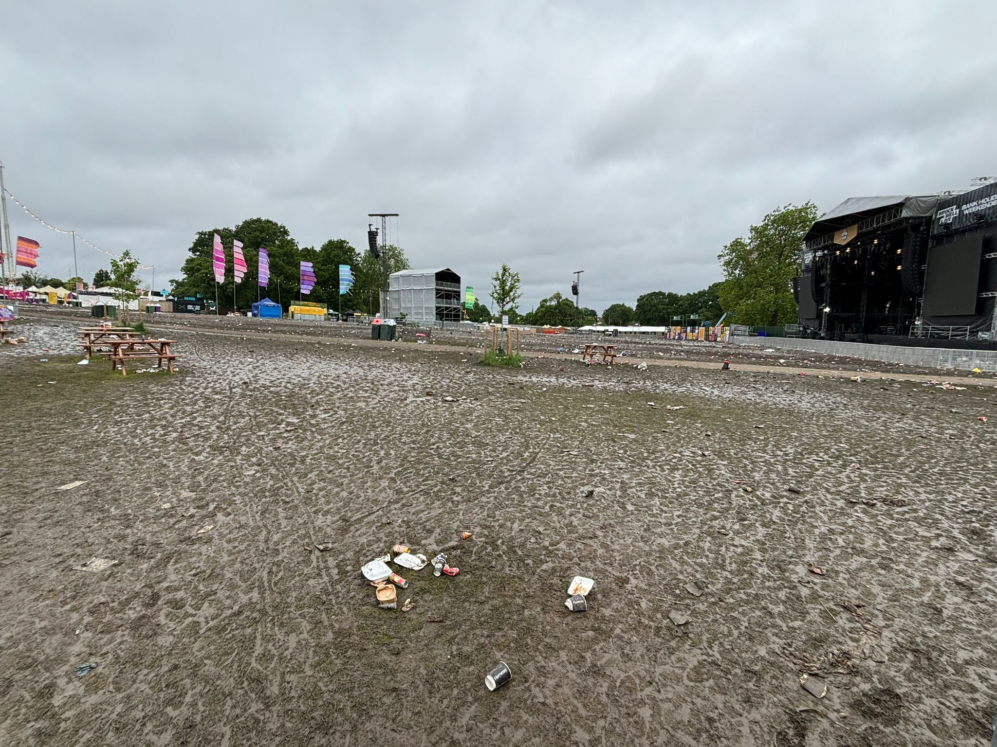 Brockwell Park with post-festival damage