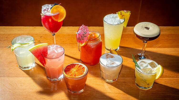  A table full of cocktails