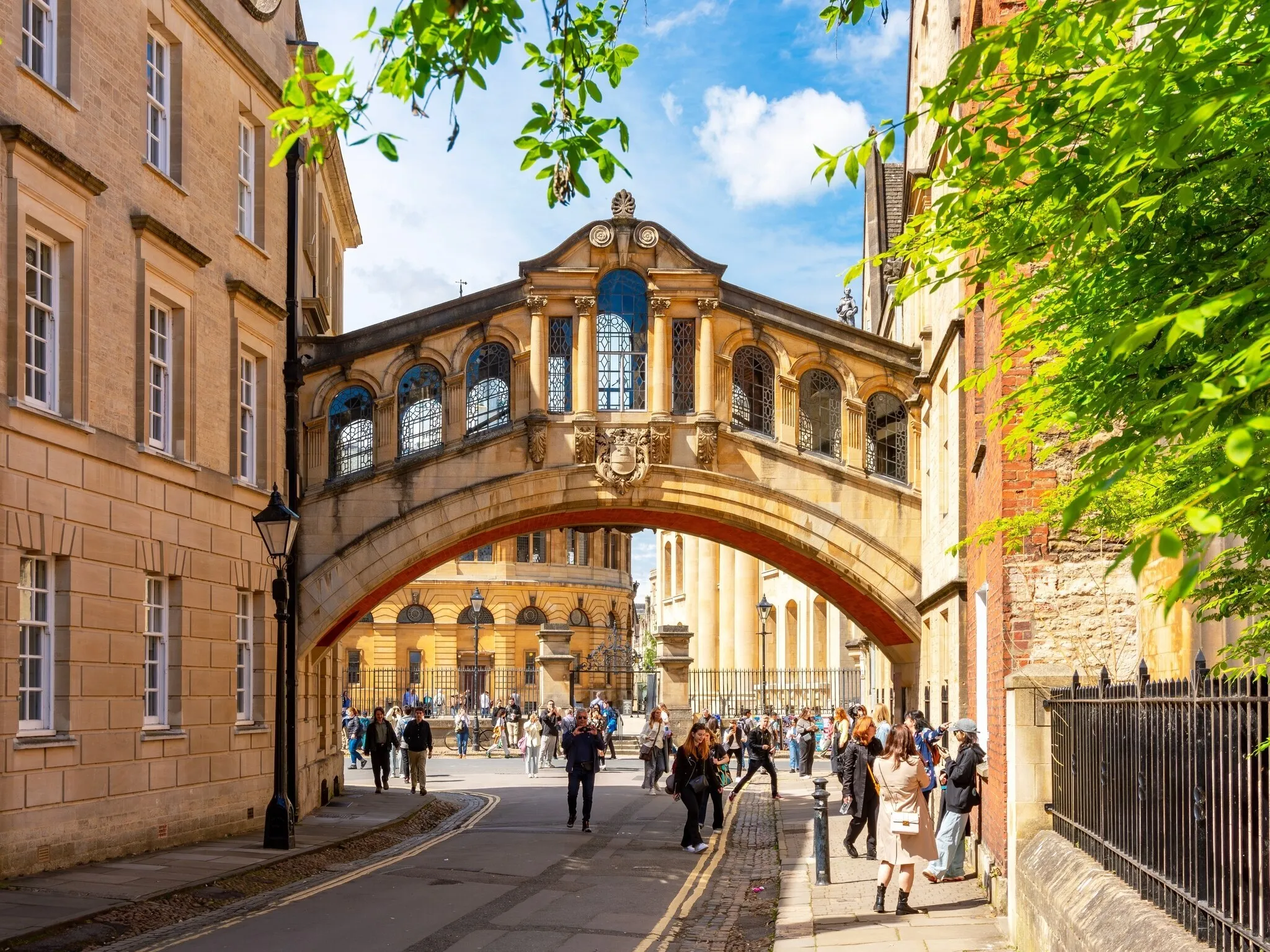 Oxford, UK - 05 May 2024: Bridge of Sighs (Hertford bridge) in centre of Oxford