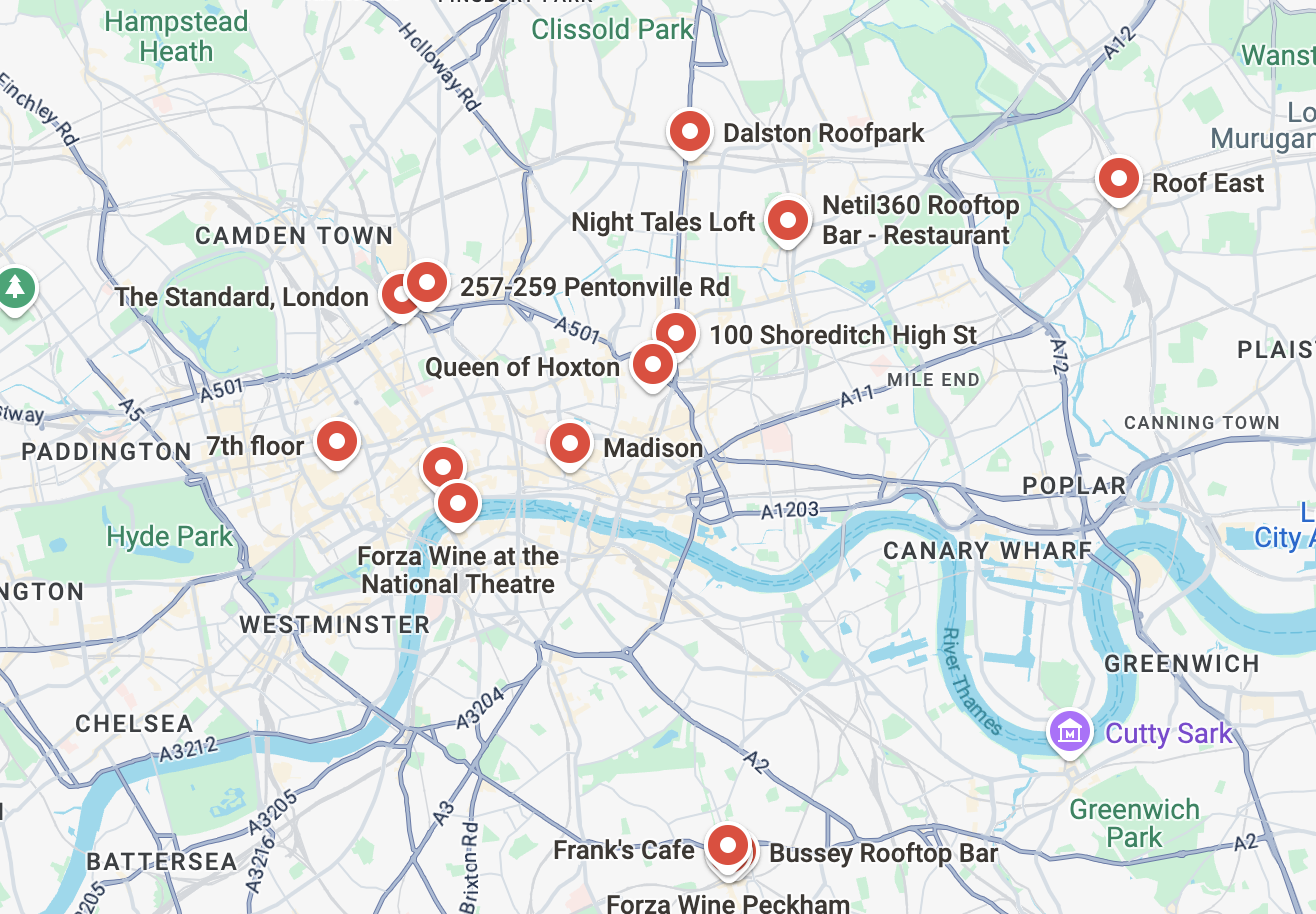 Time Out’s best rooftop bars on Google Maps