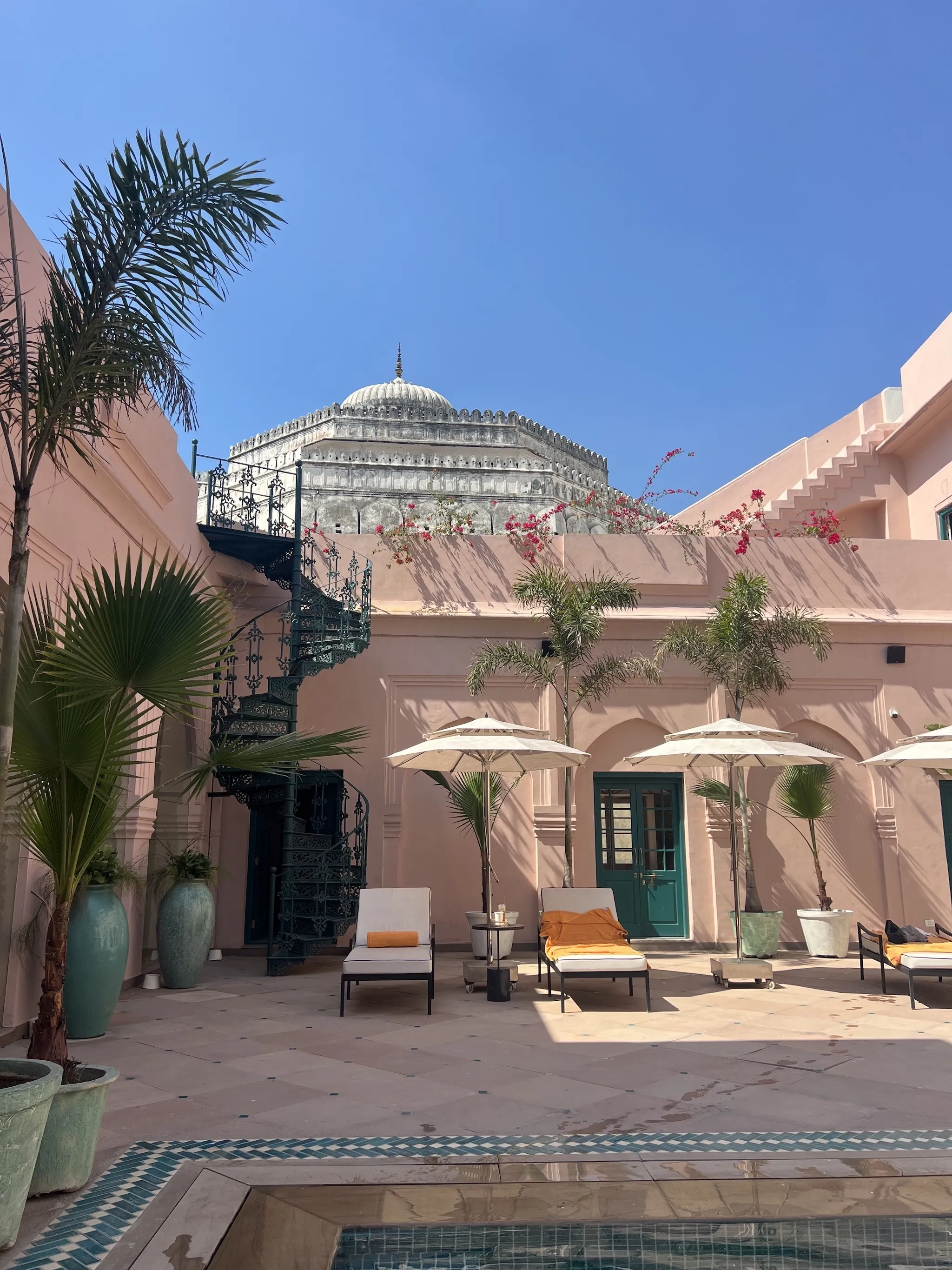 Lassi Khana pool courtyard at Ran Baas The Palace, Patiala