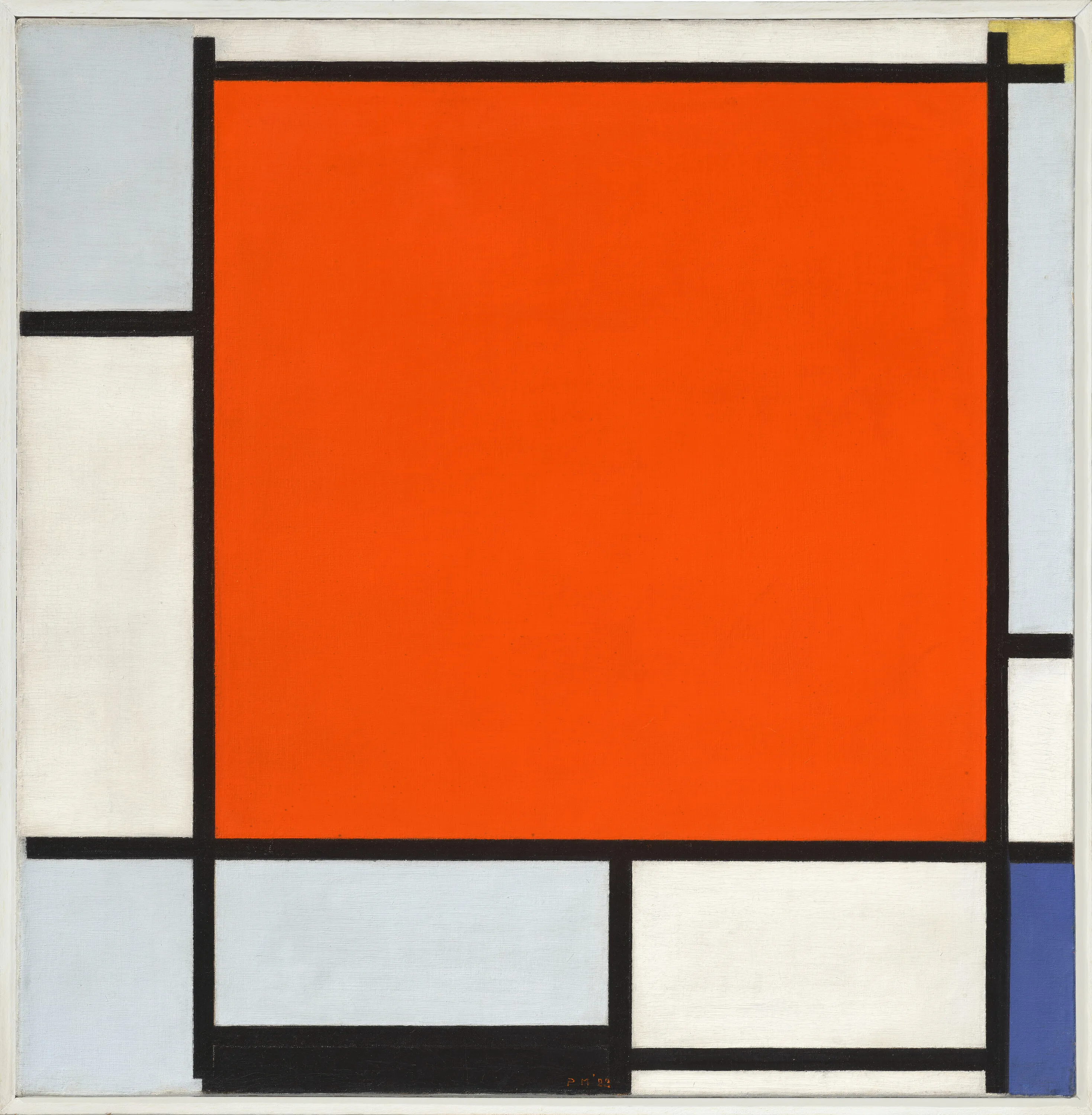 PIET MONDRIAN, Composition with Large Red Plane, Bluish Gray, Yellow, Black and Blue