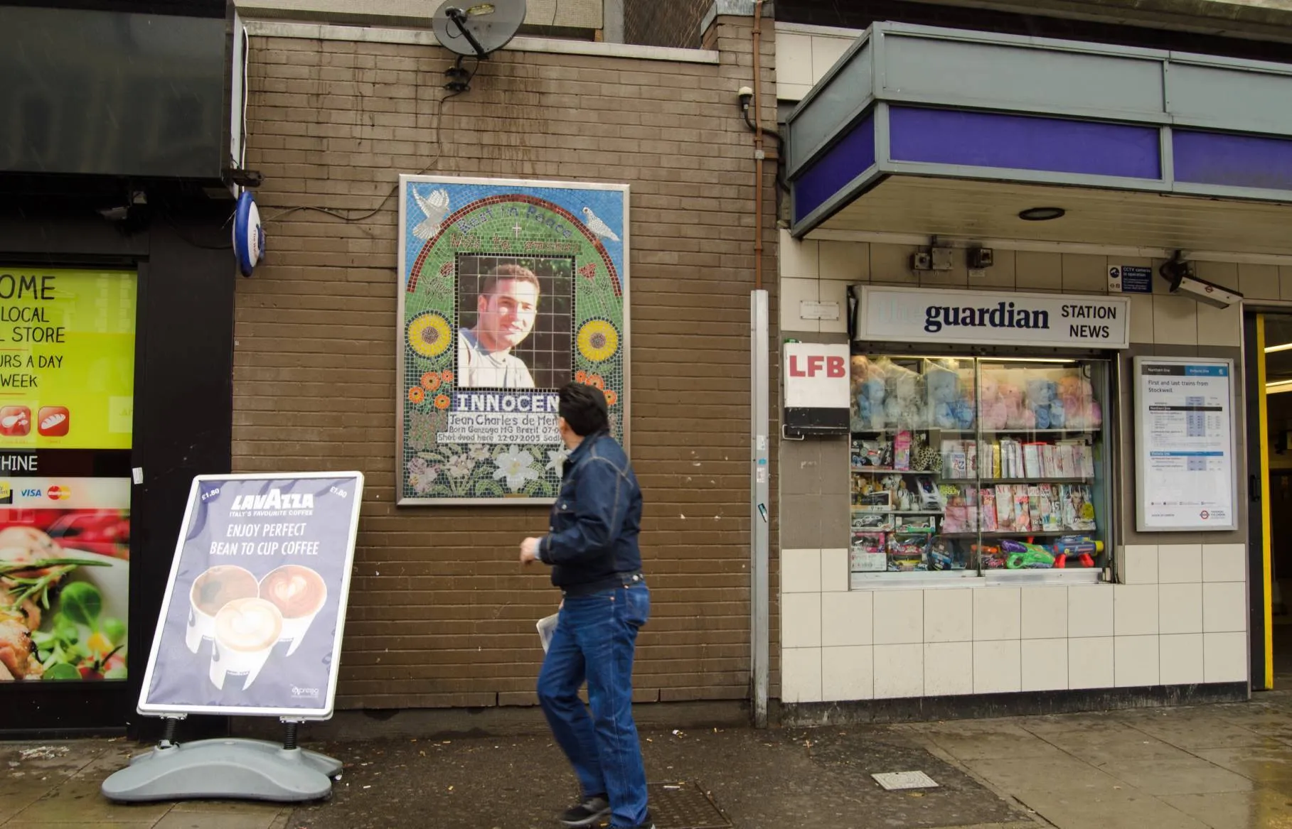 The memorial to Jean Charles de Menezes at Stockwell tube station