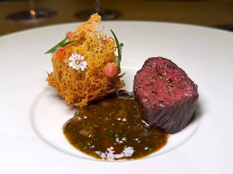 The supplemental beef course at Kato in April 2025.