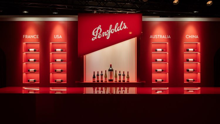 Red bar top of the pop-up Penfolds Bar