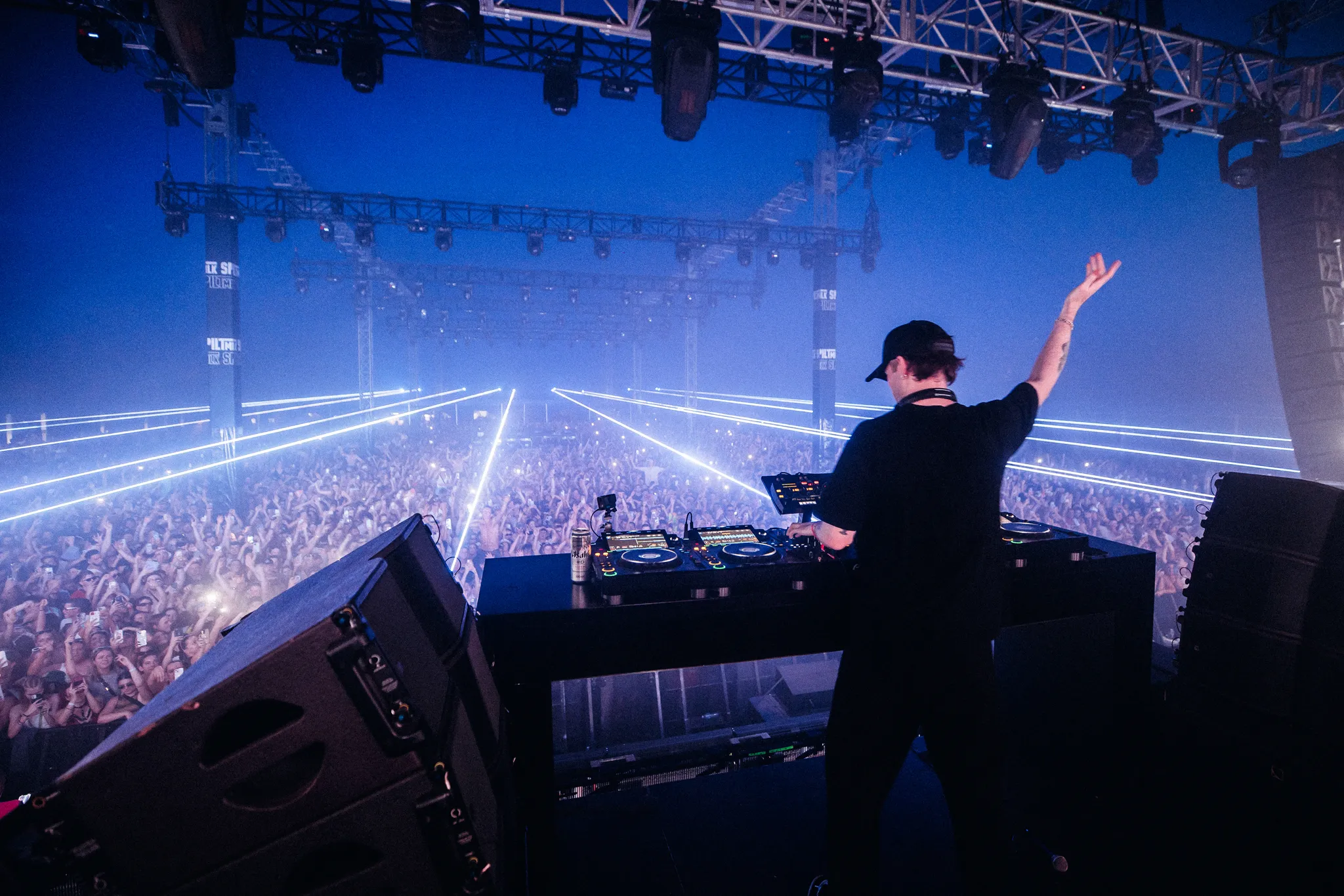 DJ performing to big crowd