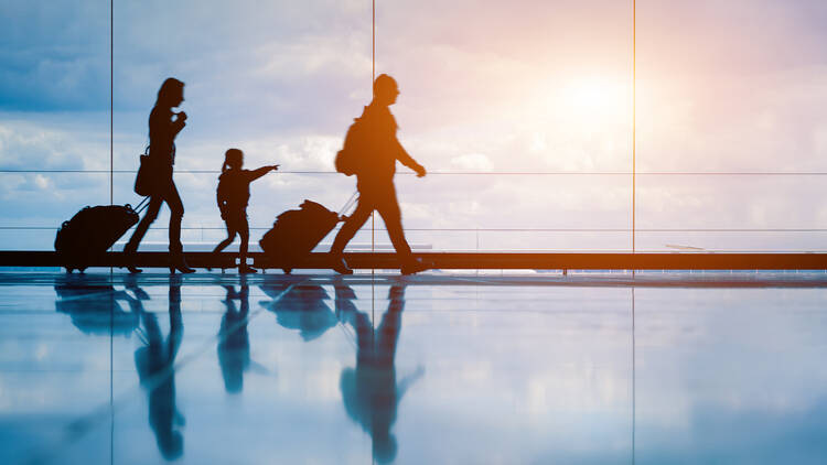 Family at the airport