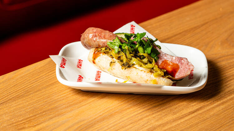 Taiwanese street hotdog.
