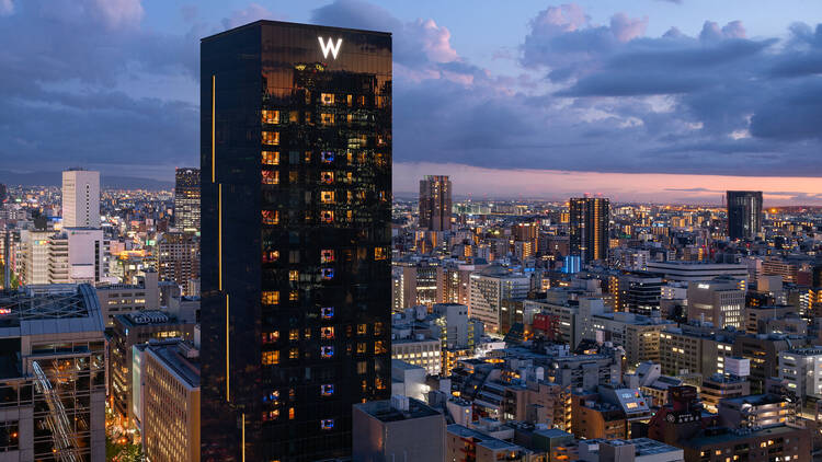 A view of the Osaka skyline featuring the W Hotel