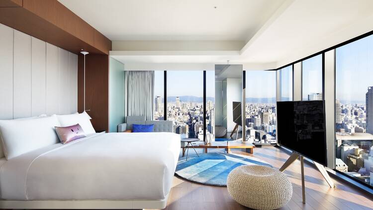 A bedroom in the W Osaka hotel