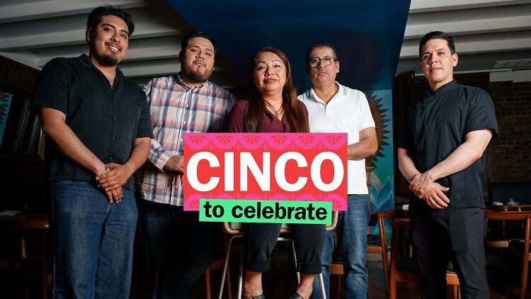 The Vazquez family and chef Gerardo Duerte