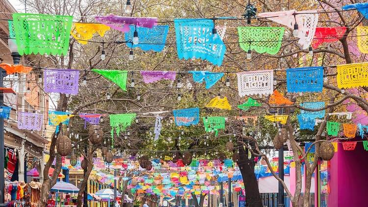 Shop Mexican crafts at the Historic Market Square/El Mercado