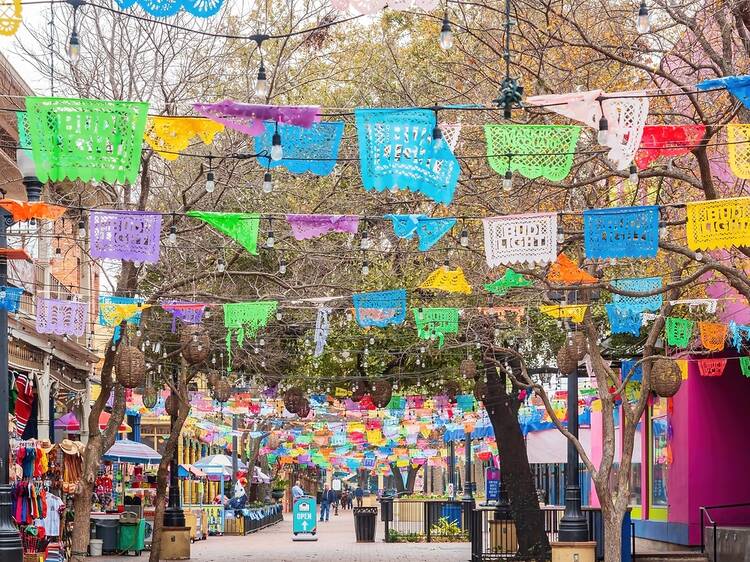 Shop Mexican crafts at the Historic Market Square/El Mercado