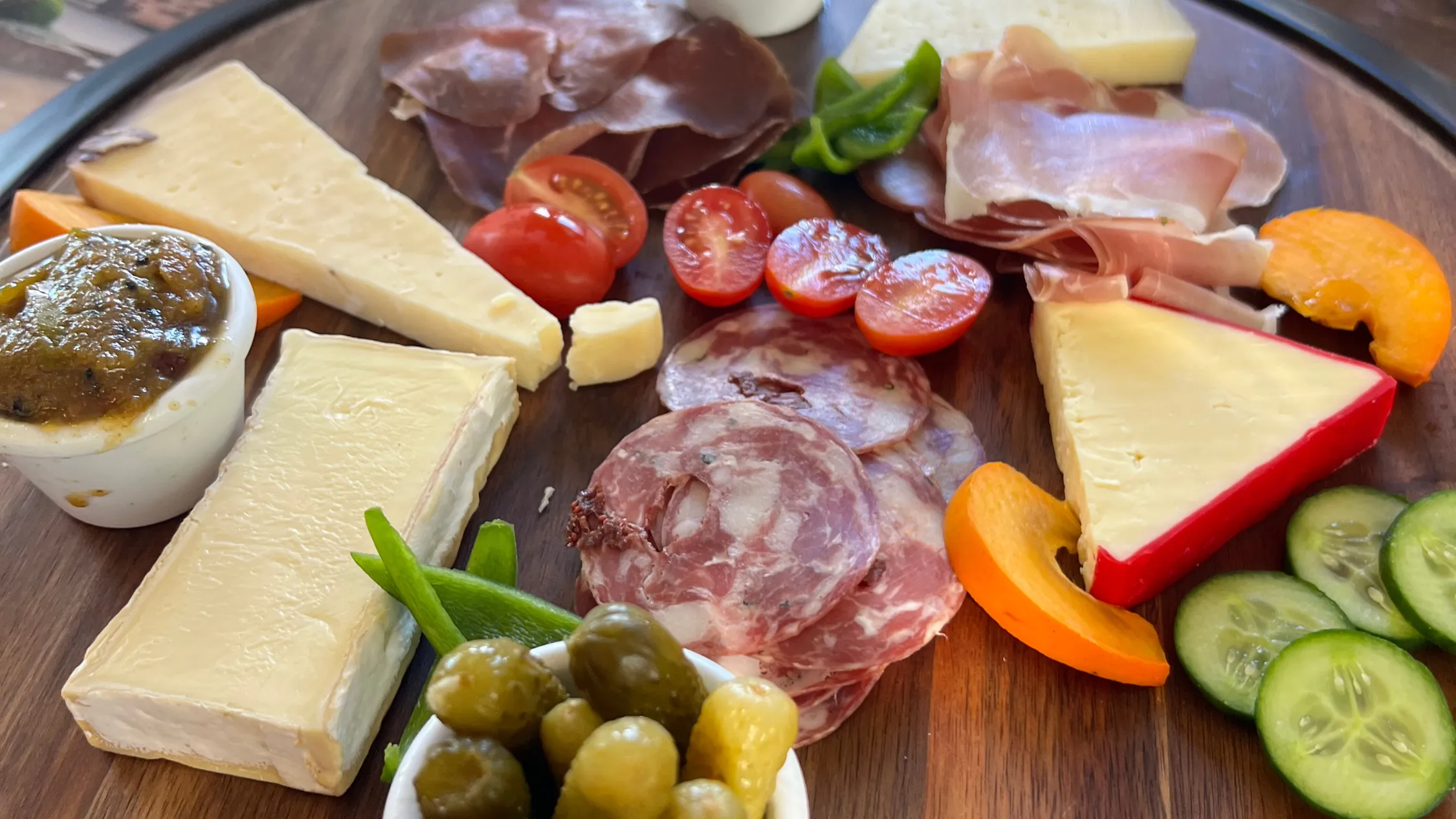Cheese and charcuterie board at Bilpin Cider Company