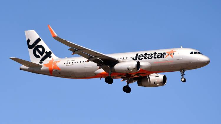 jetstar plane in the air