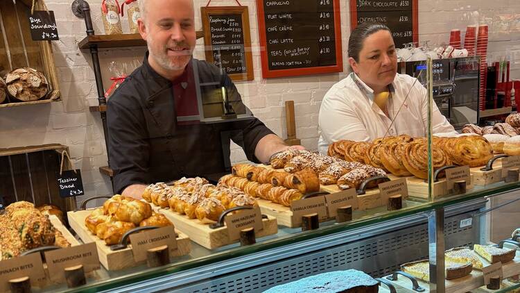 Pastry counter in Swiss Bread Bakery & Cafe 