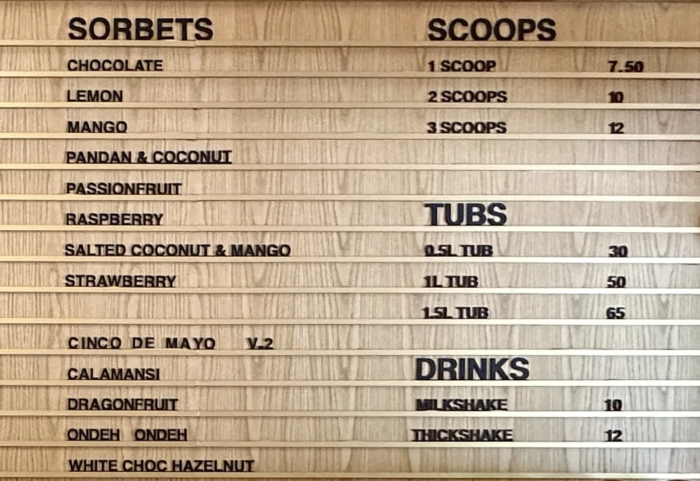 Gelato Messina Singapore menu