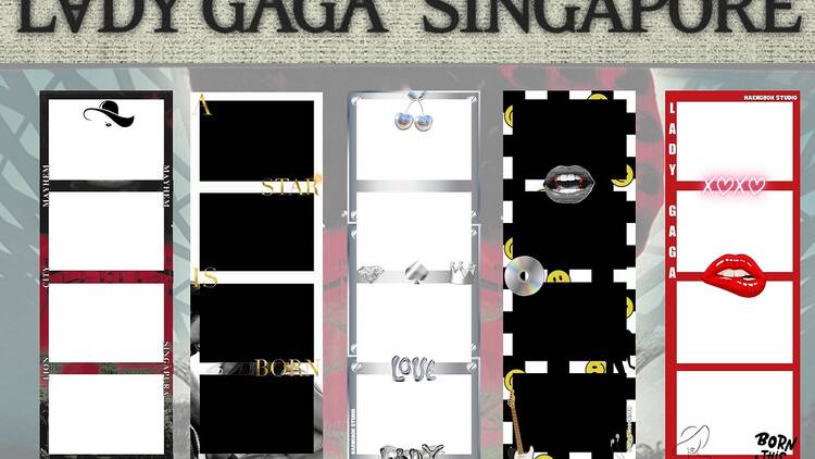 Lady Gaga-themed photobooth at Haengbok Studio
