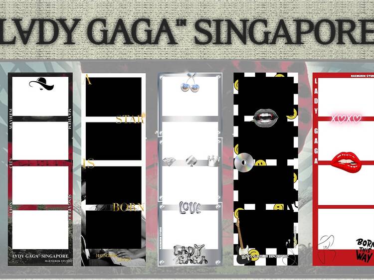 Lady Gaga-themed photobooth at Haengbok Studio