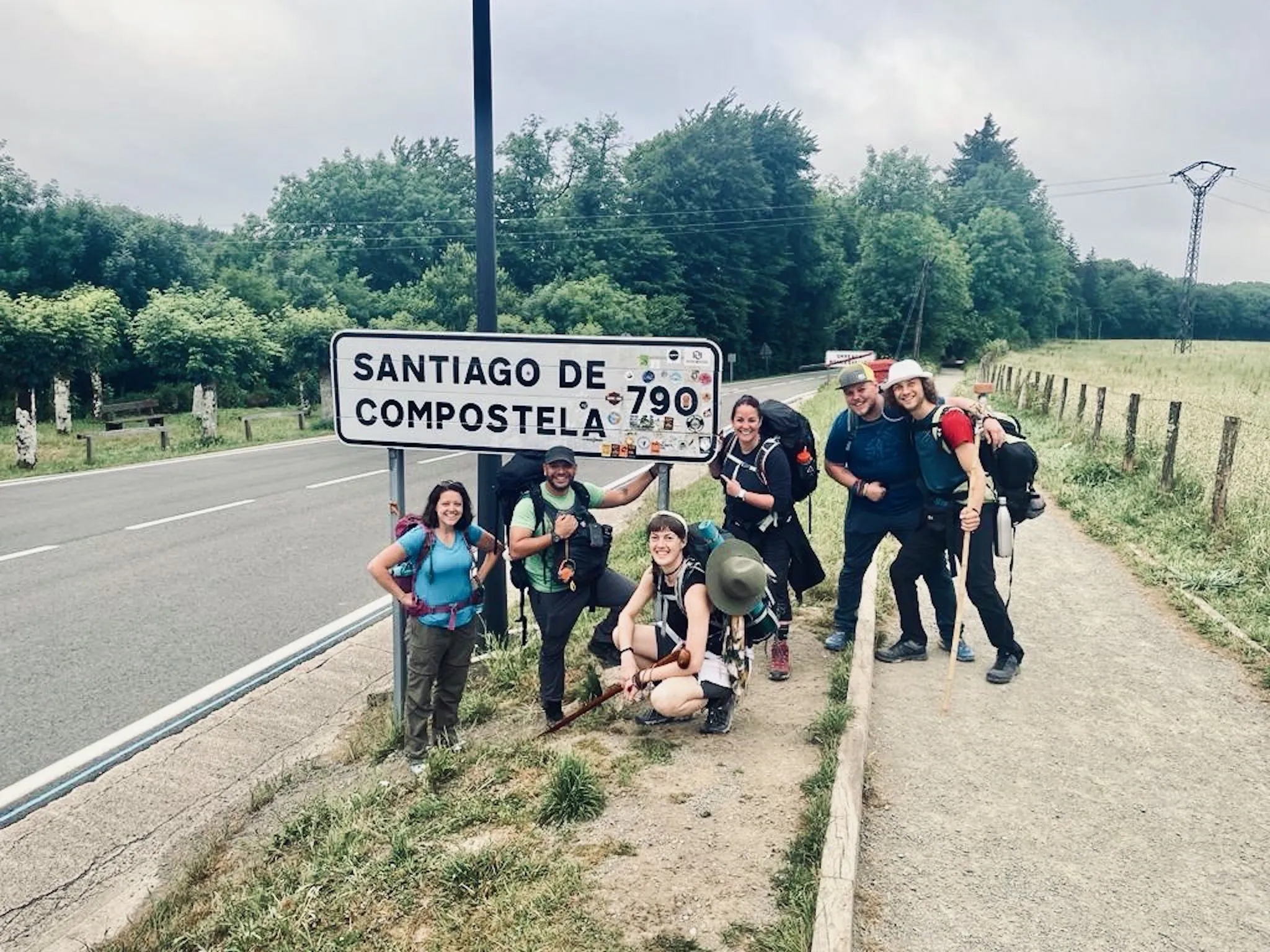 Dana joins fellow walkers on the Camino