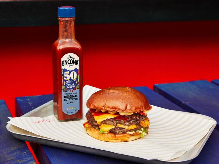 You can now try exclusive Encona hot sauce dishes from London’s top food vendors at Time Out Eat Street in Between the Bridges