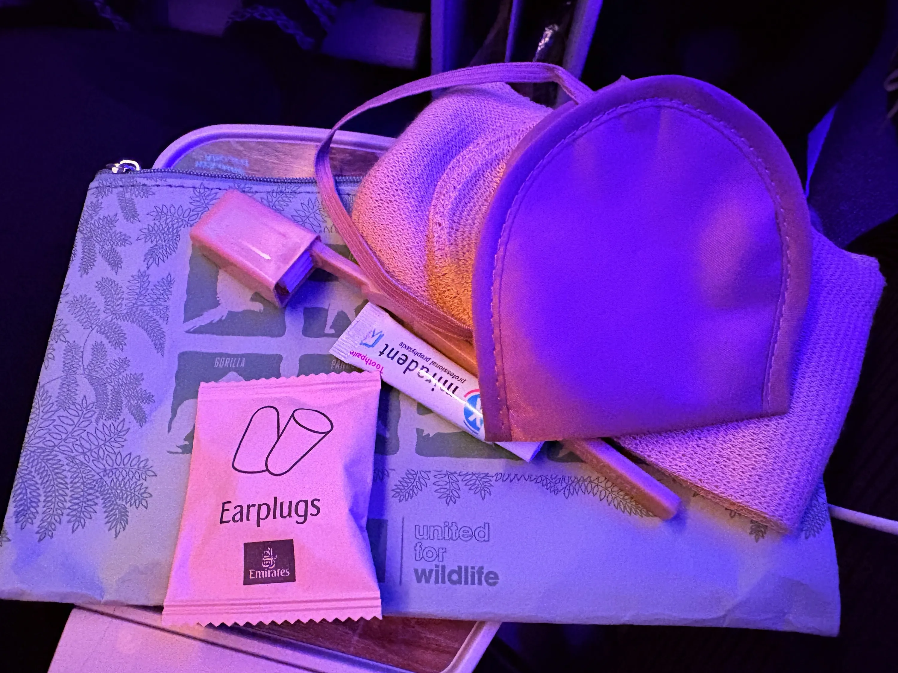 Amenity bag from Emirates’ premium economy