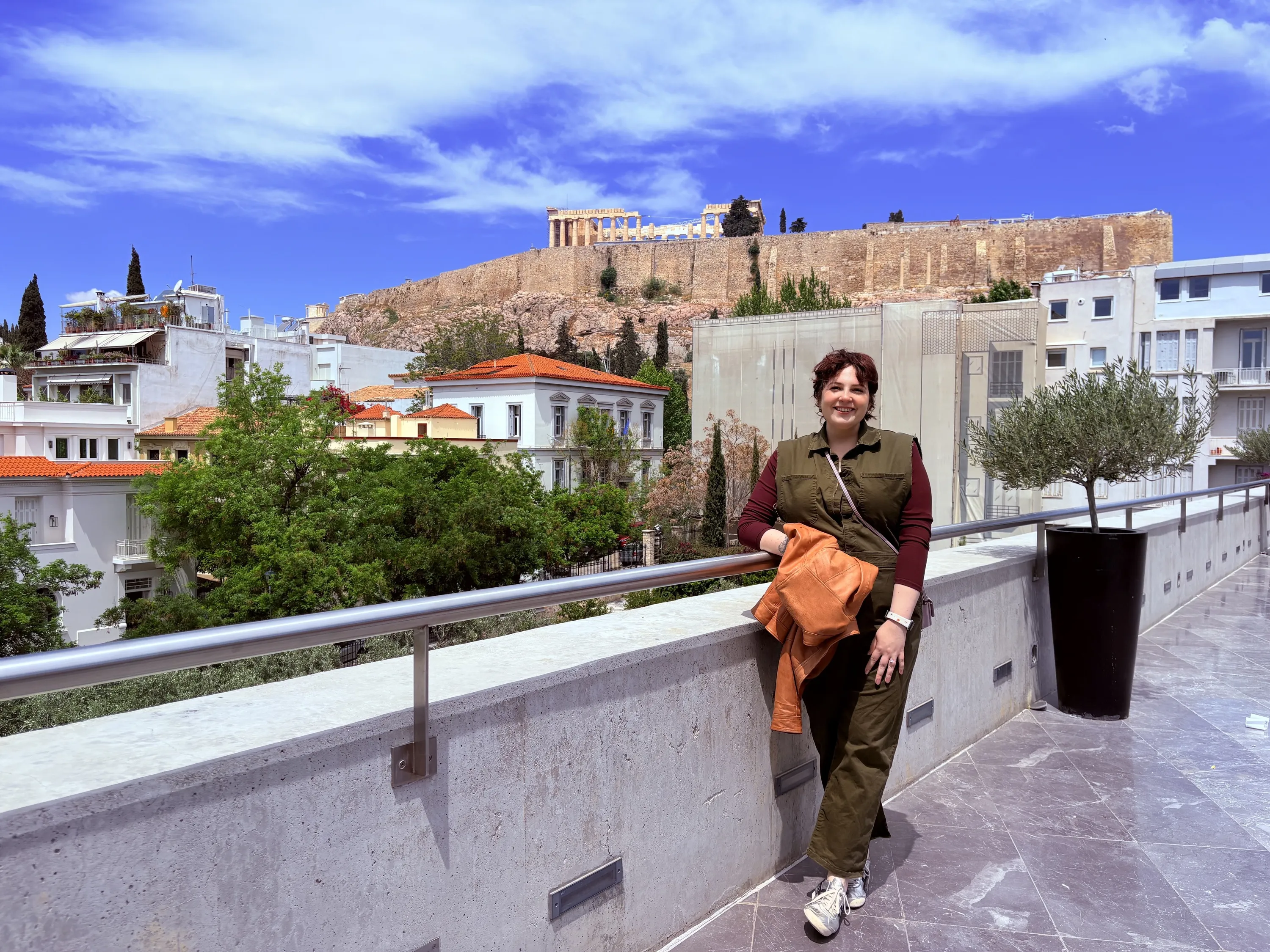 Shaye in front of the Acropolis in Athens, Greece