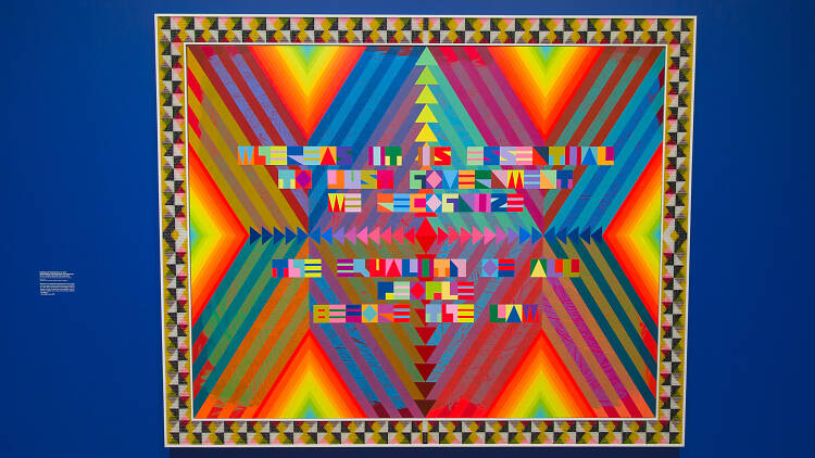 “Jeffrey Gibson: the space in which to place me” at the Broa