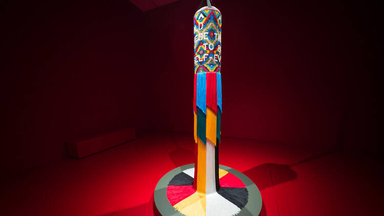 “Jeffrey Gibson: the space in which to place me” at the Broa