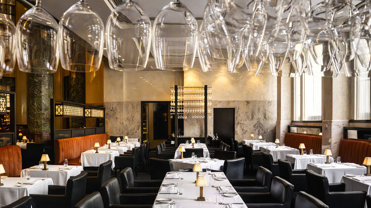 A shot of the dining room at Rockpool Bar & Grill